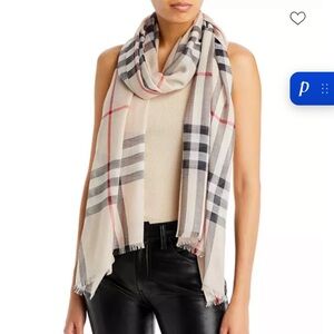 Burberry Classic Check Scarf - Cream, Black, and Red